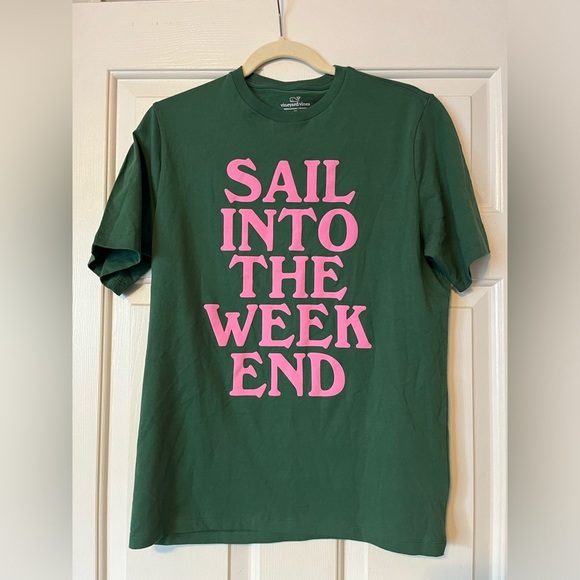 Vineyard Vines Other - Vineyard Vines Green T-Shirt with Pink Print | SIZE XL